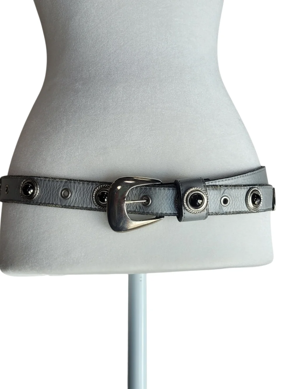 Rare Vintage Leatherock Women's Embellished Genuine Leather Belt SM Y2K